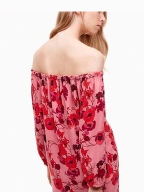 Aritzia Tille off the shoulder dress Pink Floral Dress Medium